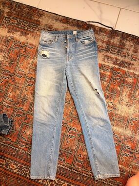 Women's Light Wash Jeans with Distressed Details
